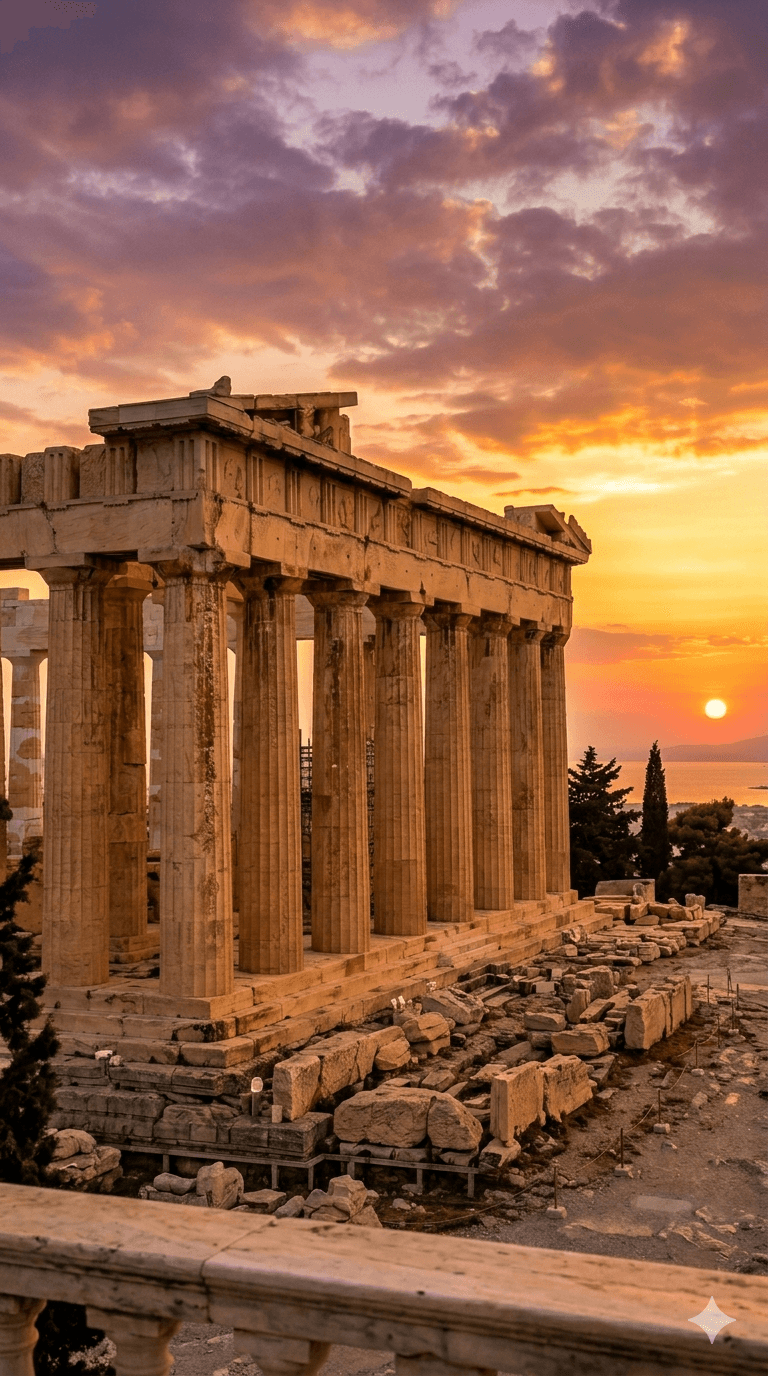 The Acropolis of Athens at golden hour